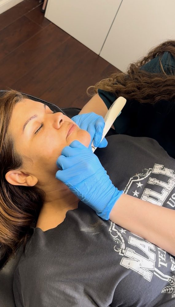 Facial treatment close-up
